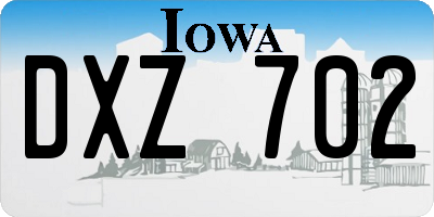IA license plate DXZ702