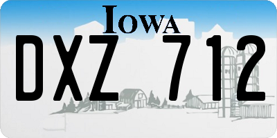 IA license plate DXZ712