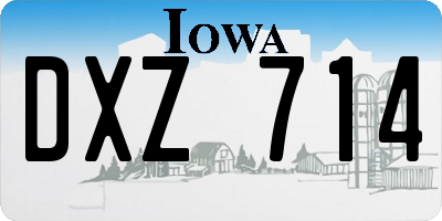 IA license plate DXZ714