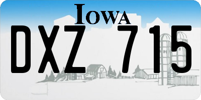 IA license plate DXZ715