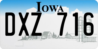 IA license plate DXZ716