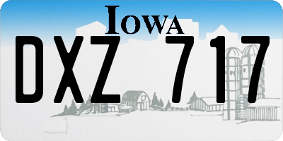 IA license plate DXZ717