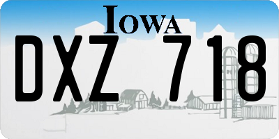 IA license plate DXZ718
