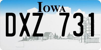 IA license plate DXZ731