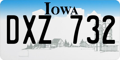 IA license plate DXZ732