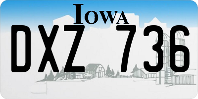 IA license plate DXZ736