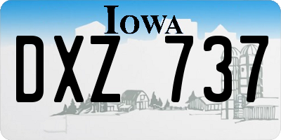 IA license plate DXZ737