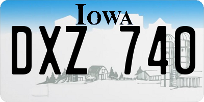 IA license plate DXZ740