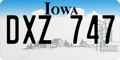 IA license plate DXZ747