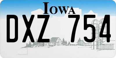 IA license plate DXZ754