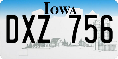IA license plate DXZ756