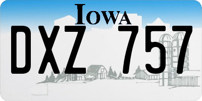 IA license plate DXZ757
