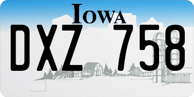 IA license plate DXZ758