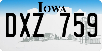 IA license plate DXZ759