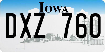 IA license plate DXZ760
