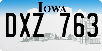 IA license plate DXZ763