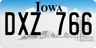 IA license plate DXZ766