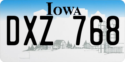 IA license plate DXZ768