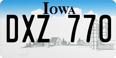 IA license plate DXZ770