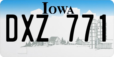 IA license plate DXZ771