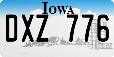 IA license plate DXZ776