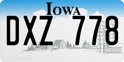 IA license plate DXZ778