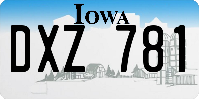 IA license plate DXZ781