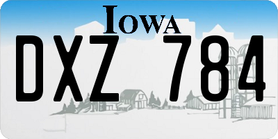 IA license plate DXZ784