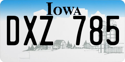 IA license plate DXZ785