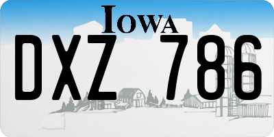 IA license plate DXZ786