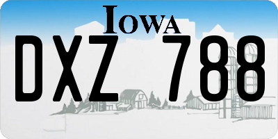 IA license plate DXZ788