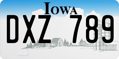 IA license plate DXZ789