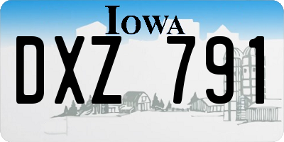 IA license plate DXZ791