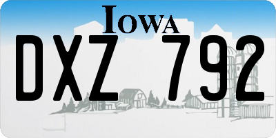 IA license plate DXZ792