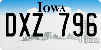 IA license plate DXZ796
