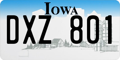 IA license plate DXZ801