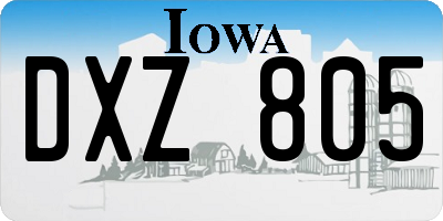 IA license plate DXZ805