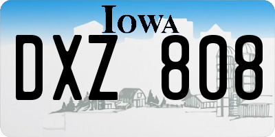 IA license plate DXZ808