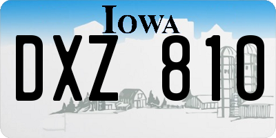 IA license plate DXZ810