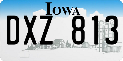 IA license plate DXZ813