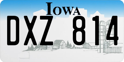IA license plate DXZ814