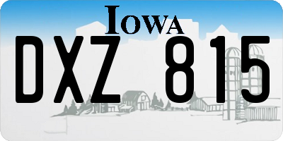 IA license plate DXZ815