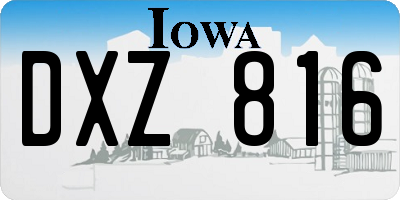 IA license plate DXZ816