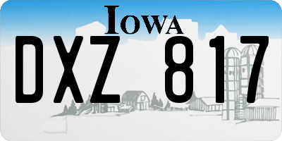 IA license plate DXZ817