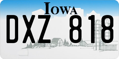 IA license plate DXZ818