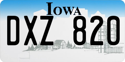 IA license plate DXZ820
