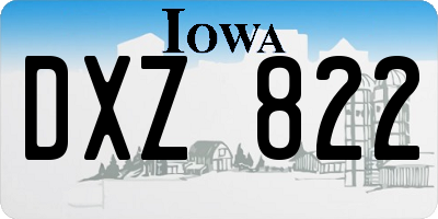 IA license plate DXZ822