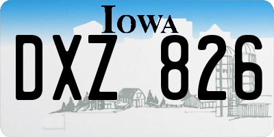 IA license plate DXZ826