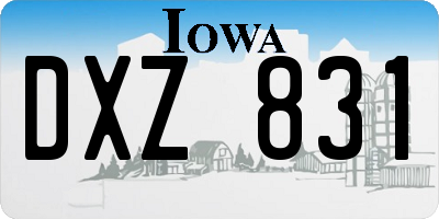 IA license plate DXZ831