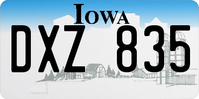 IA license plate DXZ835